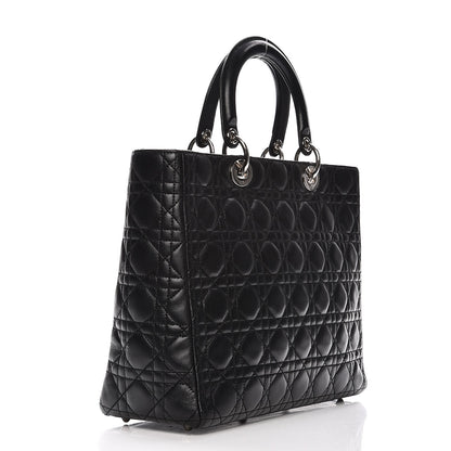 Christian Dior Lambskin Cannage Large Lady Dior Black 3 of 18