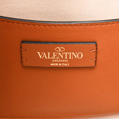 Valentino Garavani Raffia Calfskin Small Vlogo Signature Tote Natural Saddle Brown 6 of 9