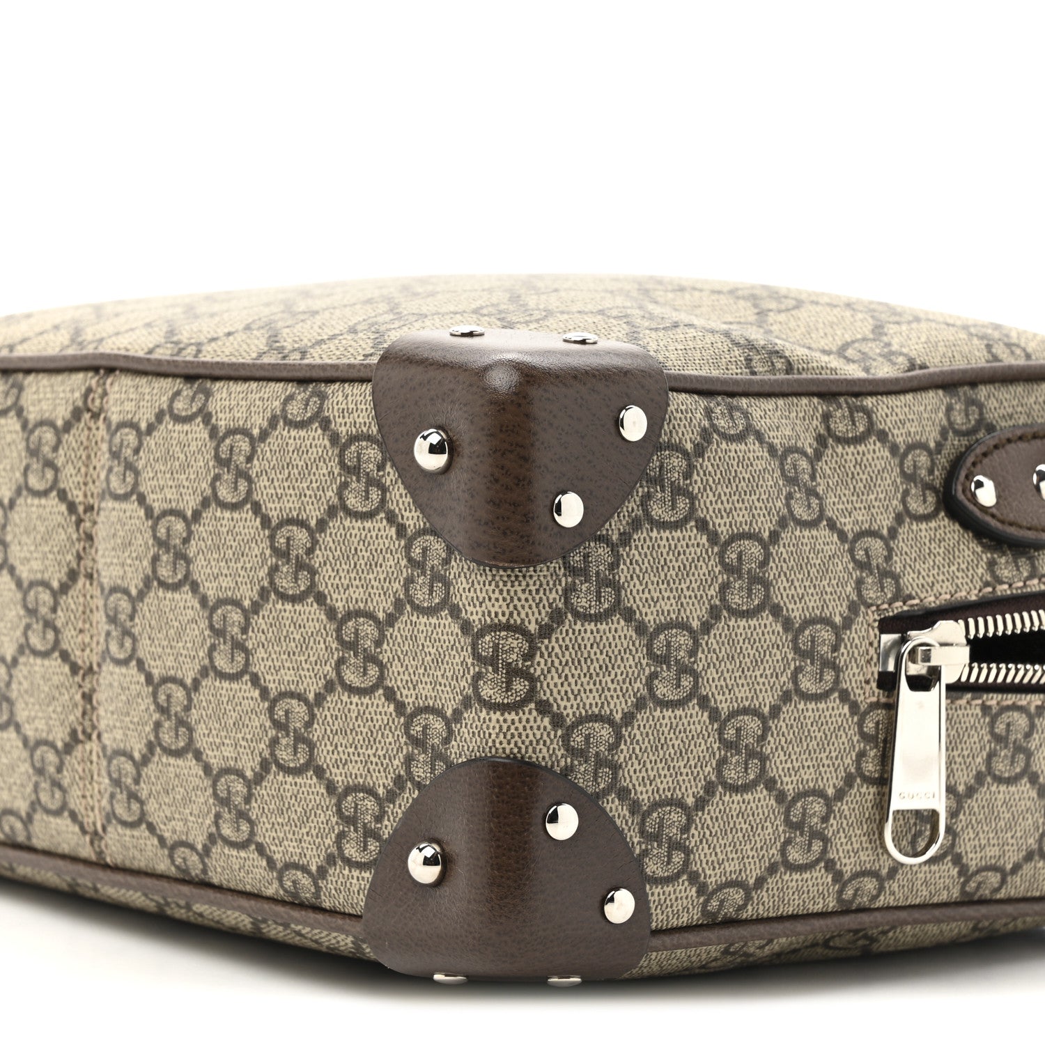 Gucci GG Supreme Monogram Textured Calfskin Square Messenger Bag Beige Ebony New Acero 9 of 11