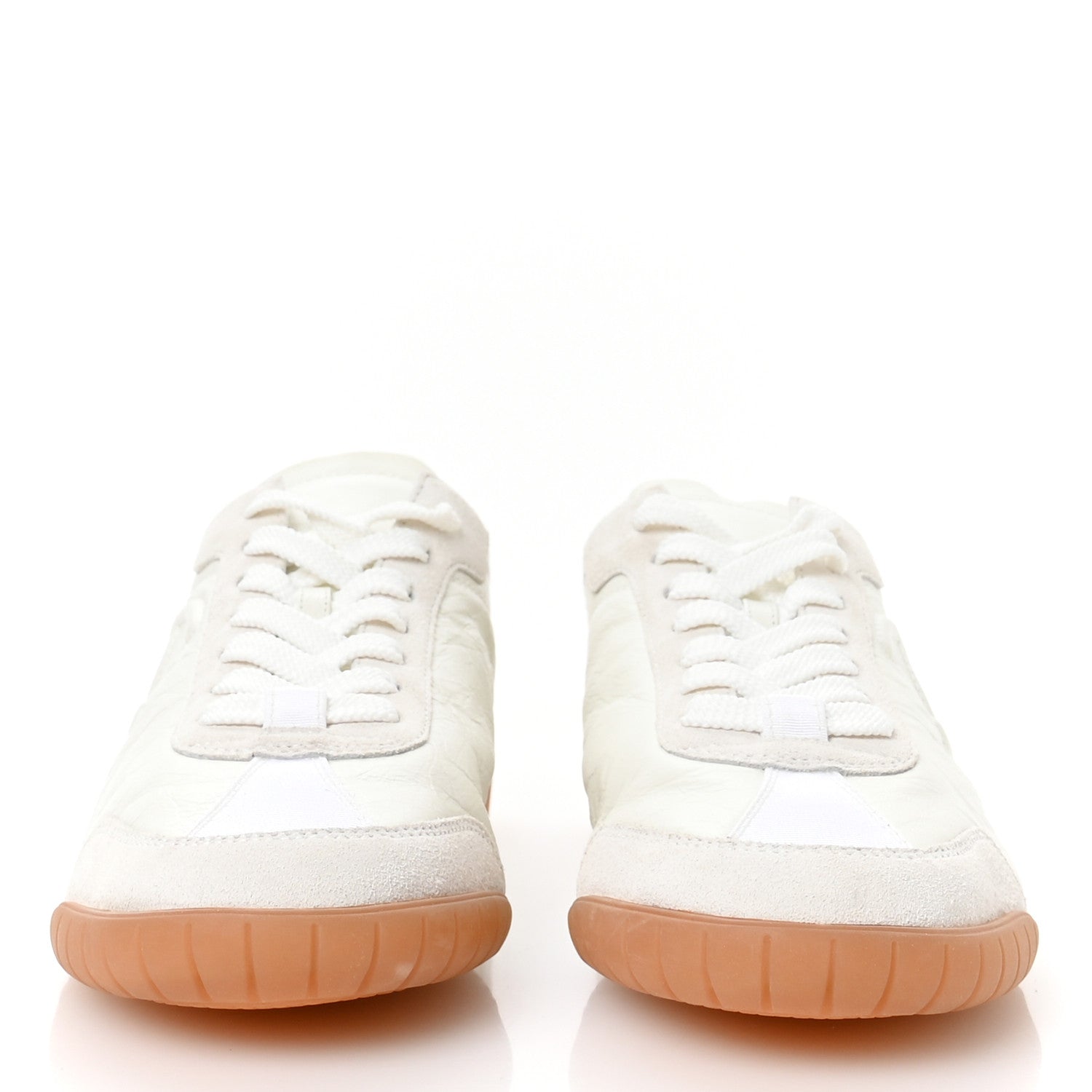 Chanel Calfskin Suede Womens CC Sneakers 39.5 White 3 of 9