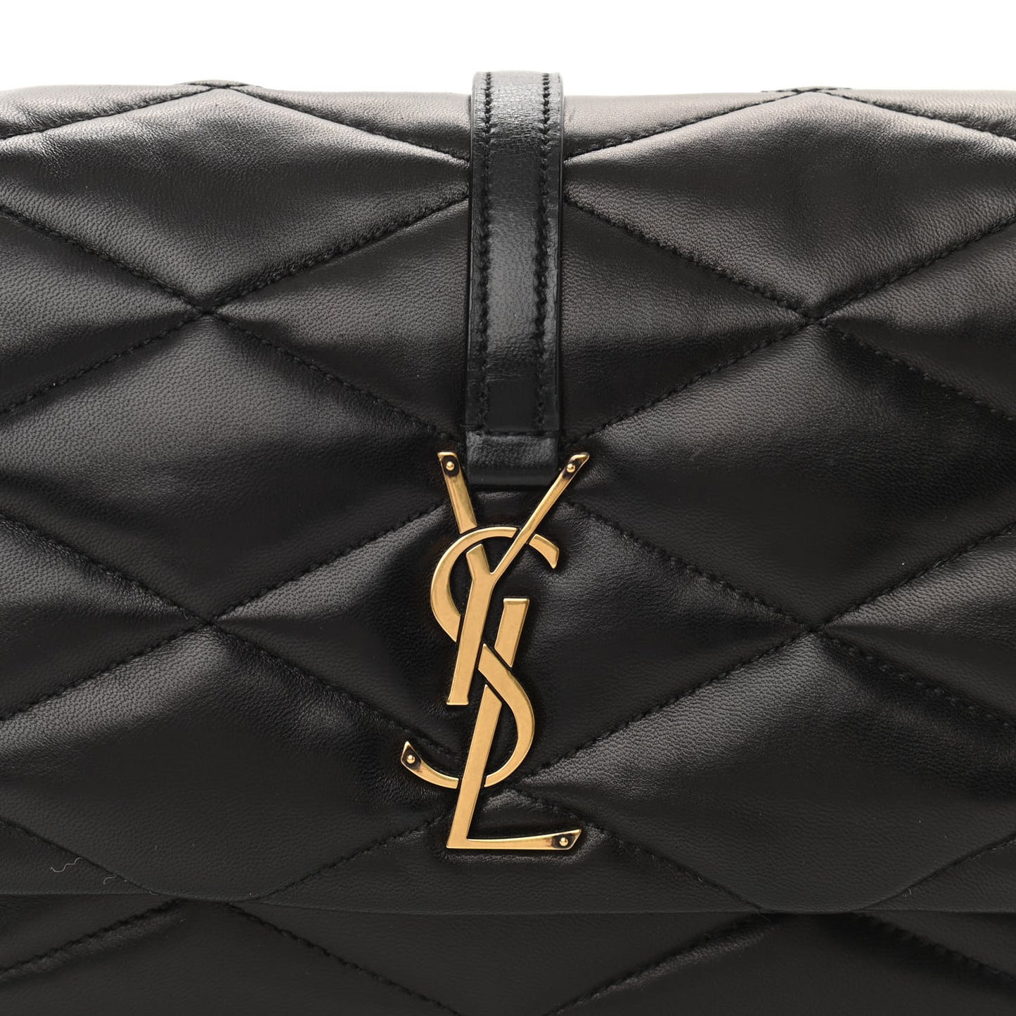 Lambskin Quilted Le 57 Diamond Shoulder Bag Black