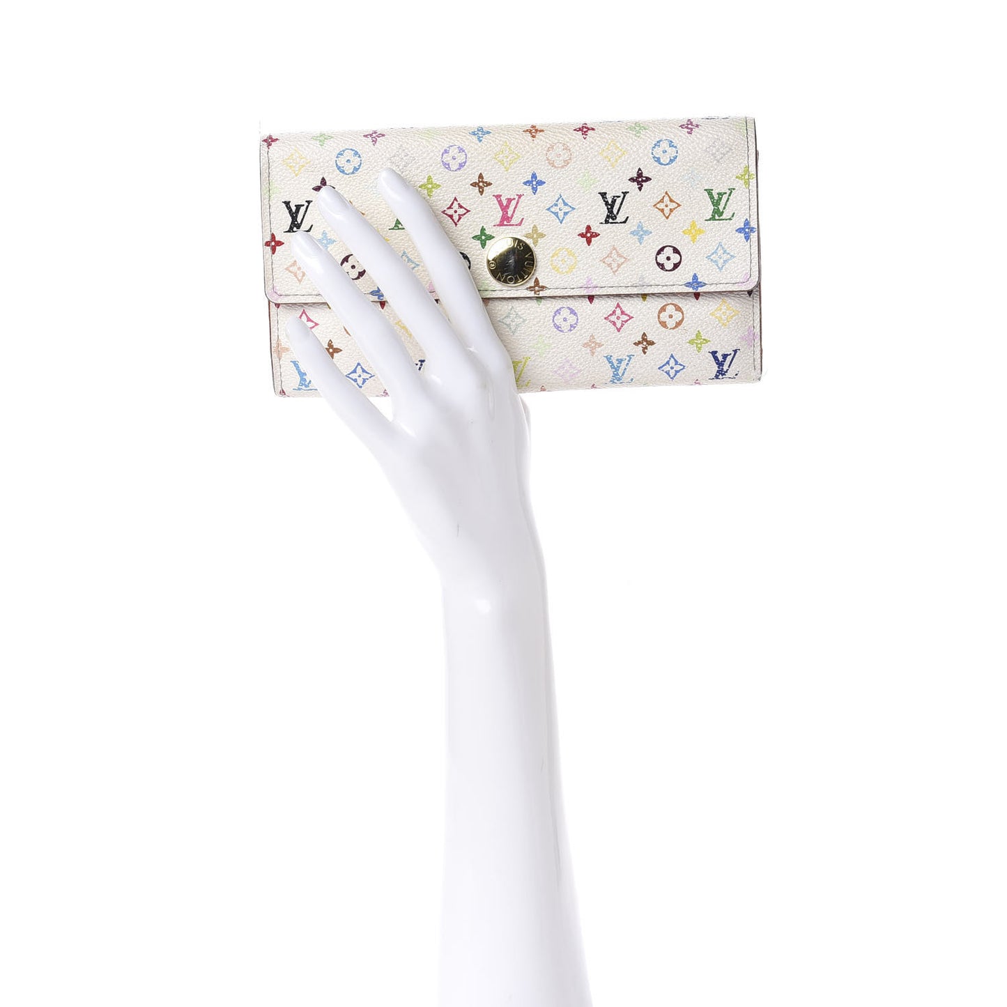 Monogram Multicolor Sarah Wallet White Litchi