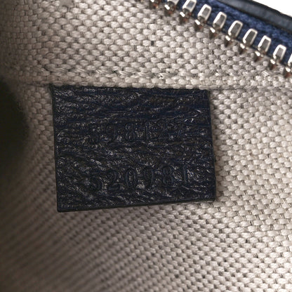Gucci GG Supreme Monogram Textured Calfskin Web Mini Ophidia Messenger Beige Blue 7 of 10