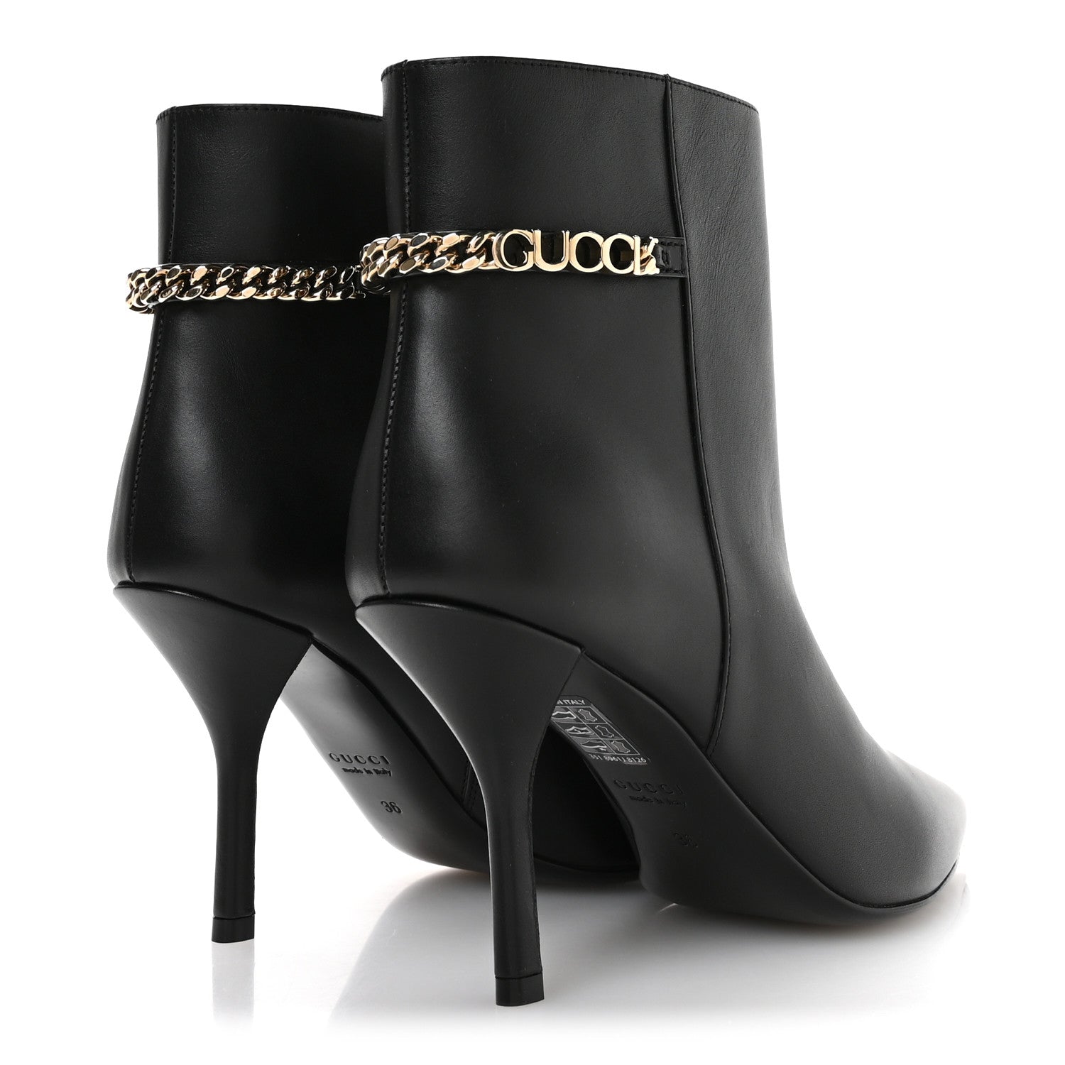 Gucci Calfskin Signoria Ankle Boots 36 Black 5 of 9