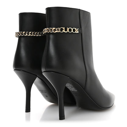 Gucci Calfskin Signoria Ankle Boots 36 Black 5 of 9