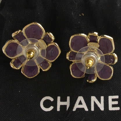 Chanel Resin CC Earrings Purple 3 of 3
