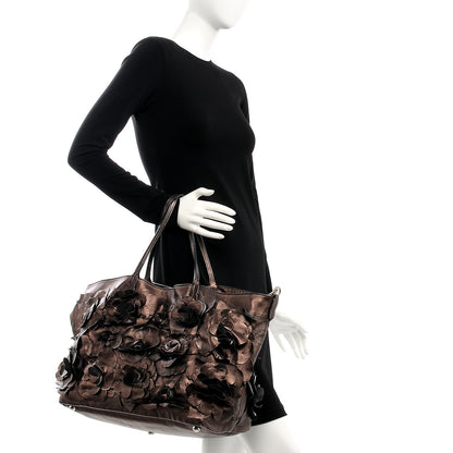 Valentino Garavani Metallic Nappa Floral Tote 3 of 10