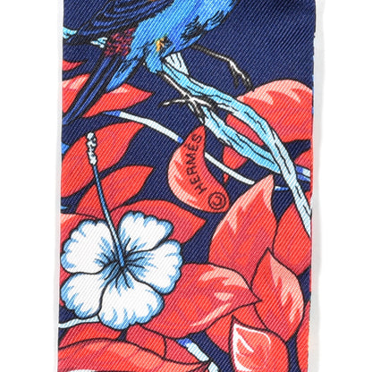 Hermes Silk Jungle Love Twilly Marine Rouge Brun 3 of 4