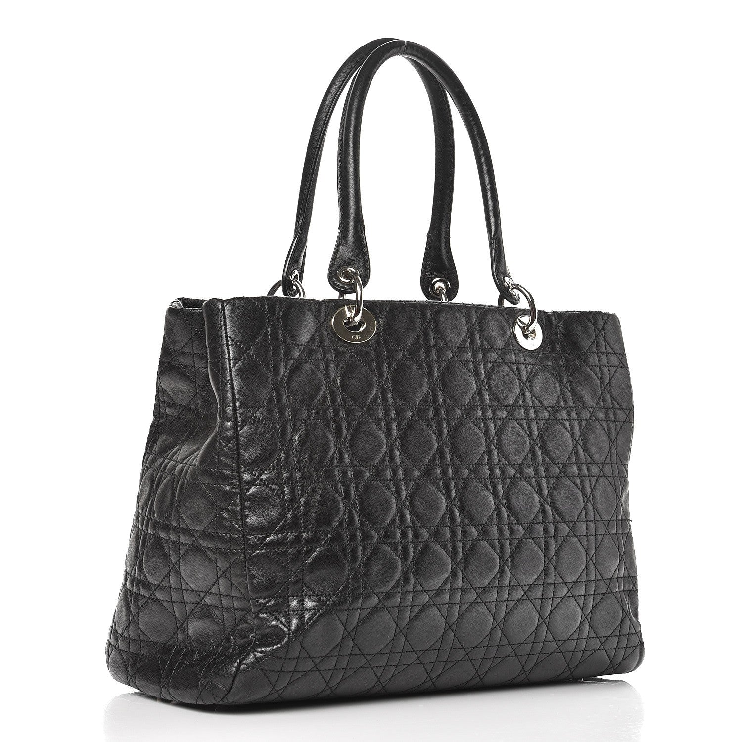 Christian Dior Lambskin Cannage Large Soft Lady Dior Shopping Tote Black 3 of 17