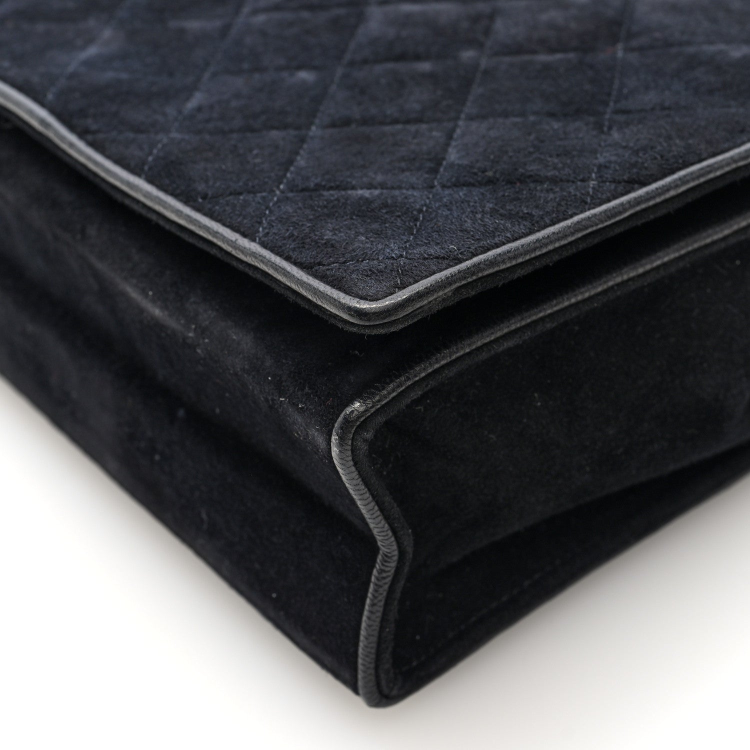 Chanel Suede Quilted CC Small Single Flap Black 10 of 10