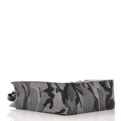 Valentino Garavani Felt Camouflage Rockstud Vertical Tote Grey 4 of 8
