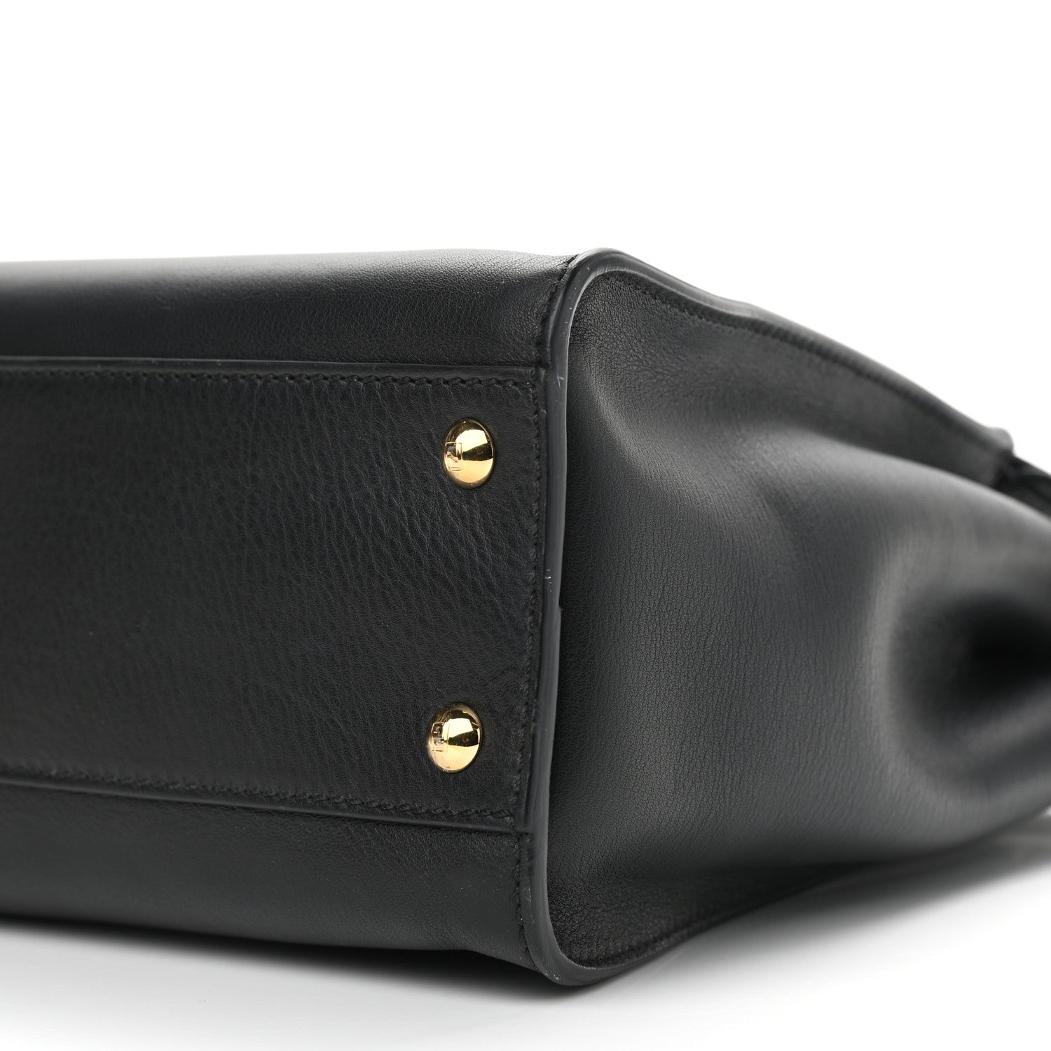 Fendi Vitello Seta Shiny Nappa Medium Peekaboo Iconic Satchel Black 10 of 10