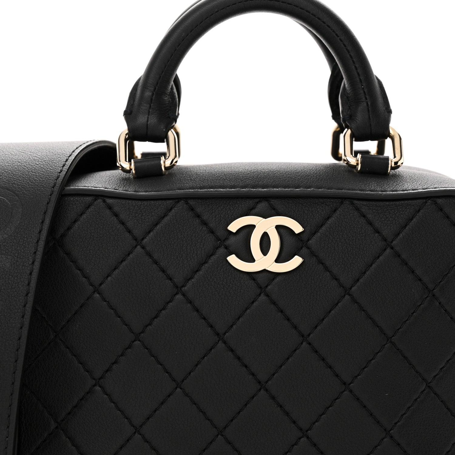 Chanel Calfskin Quilted Travel Kit Vanity Case Black 8 of 12