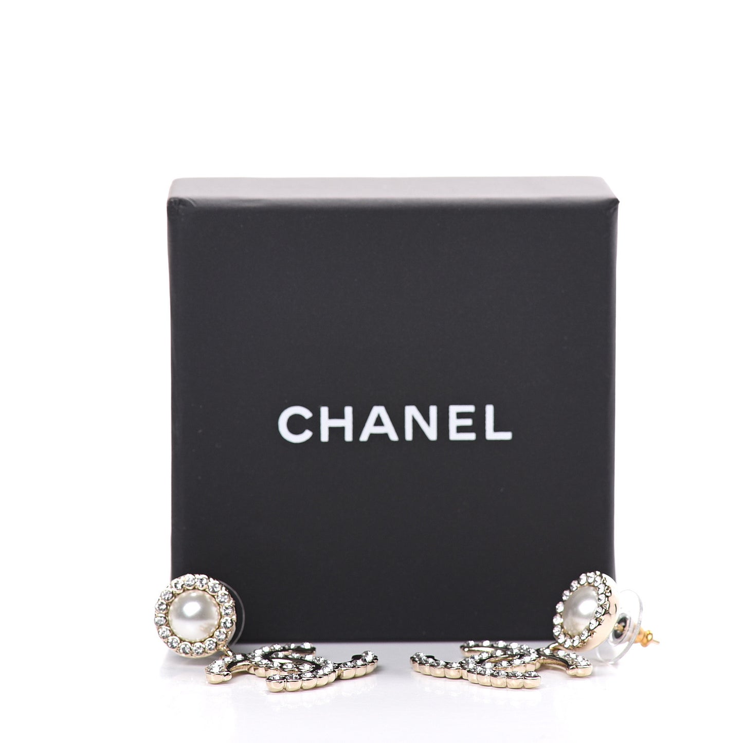 Crystal Pearl Bow-tiful CC Drop Earrings Gold