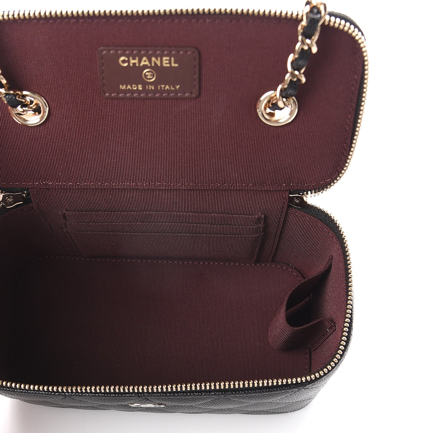 Chanel Caviar Quilted Small Vanity Case With Chain Black 4 of 9