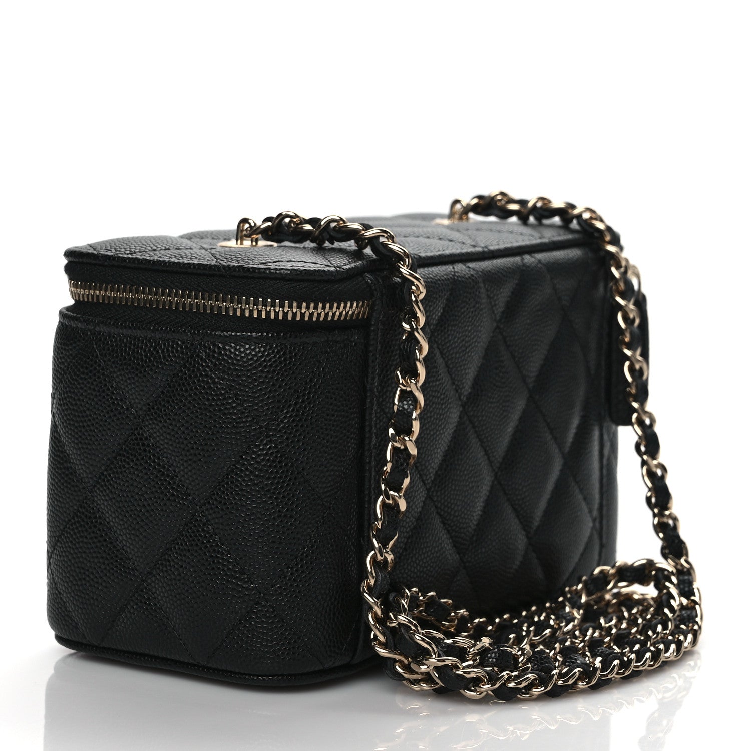 Chanel Caviar Quilted Small Vanity Case With Chain Black 3 of 11