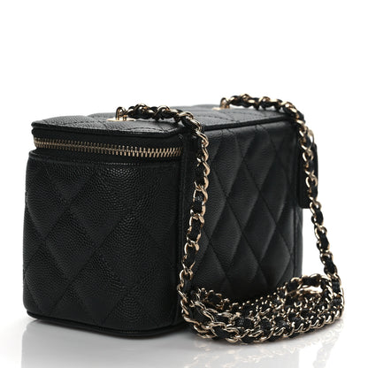 Chanel Caviar Quilted Small Vanity Case With Chain Black 3 of 11