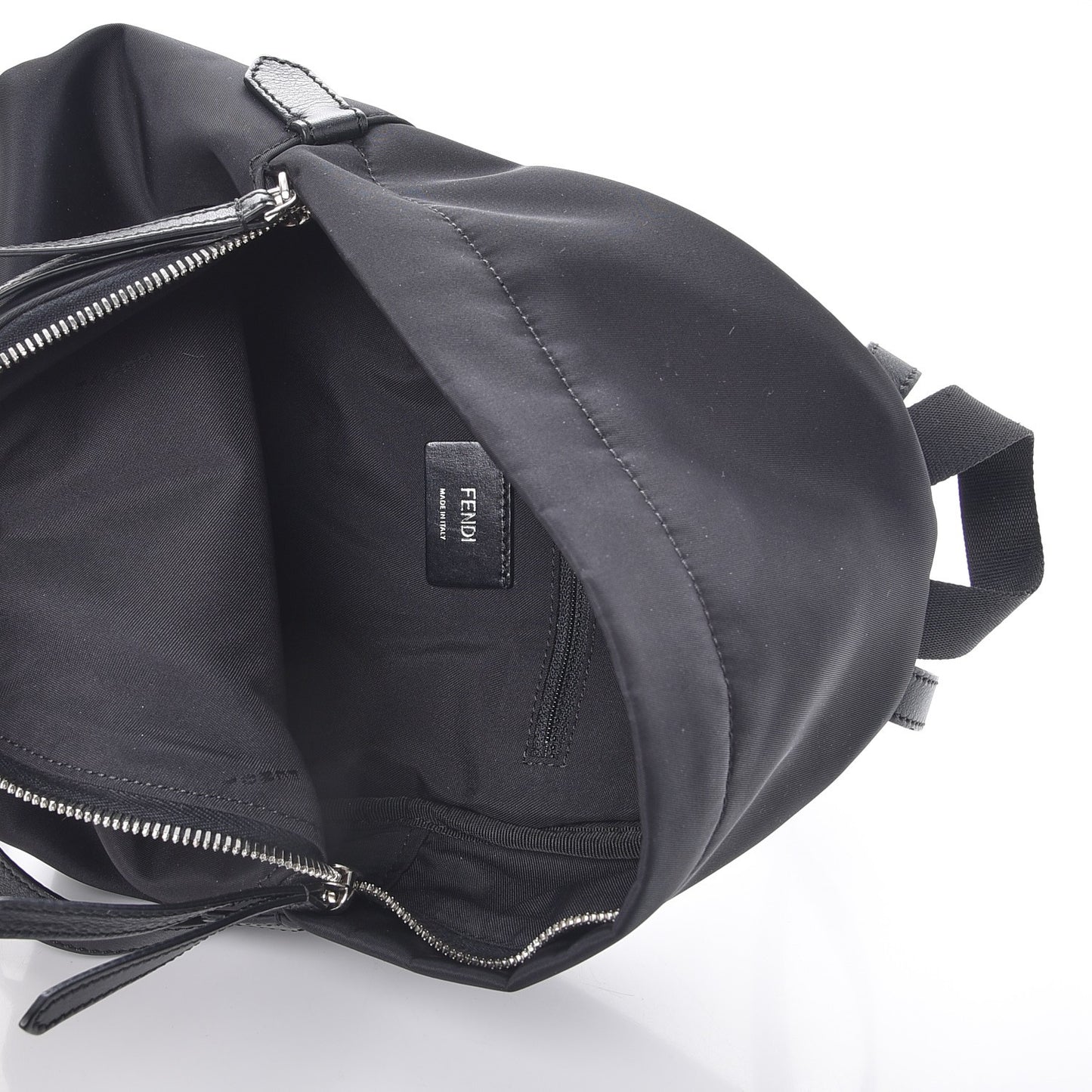 Nylon Shearling Apple Mini Backpack Black