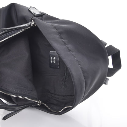 Fendi Nylon Shearling Apple Mini Backpack Black 5 of 7