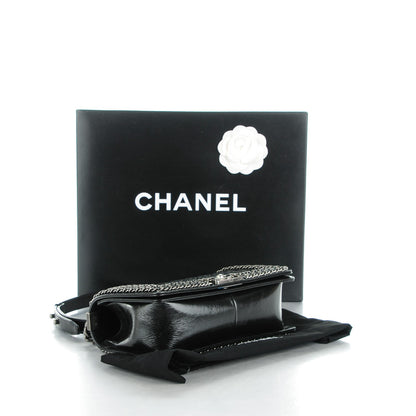 Chanel Glazed Calfskin Quilted Medium Boy Chained Flap Black 4 of 8