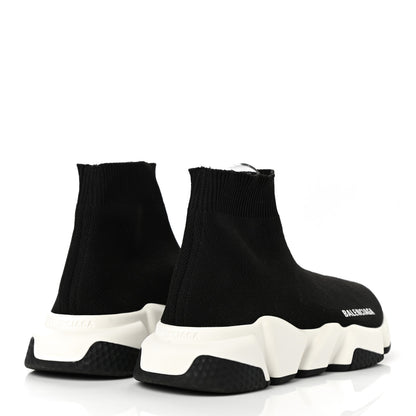 Balenciaga Neoprene Knit Womens Speed Sneakers 37 Black White 4 of 7