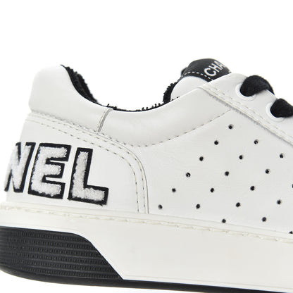 Chanel Calfskin Womens Logo Sneakers 35 Black White 13 of 18