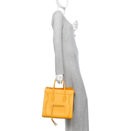 Celine Supple Calfskin Medium Phantom Luggage Yellow 2 of 14