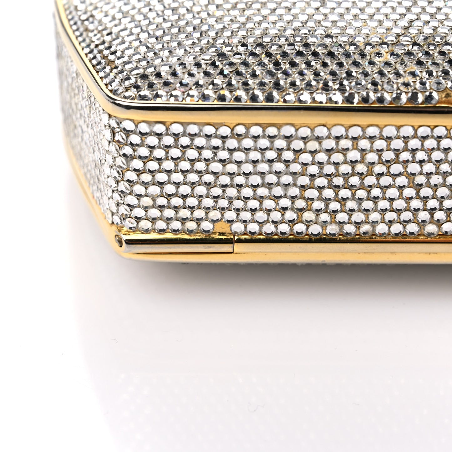 Swarovski Crystal Minaudiere Clutch Gold Silver
