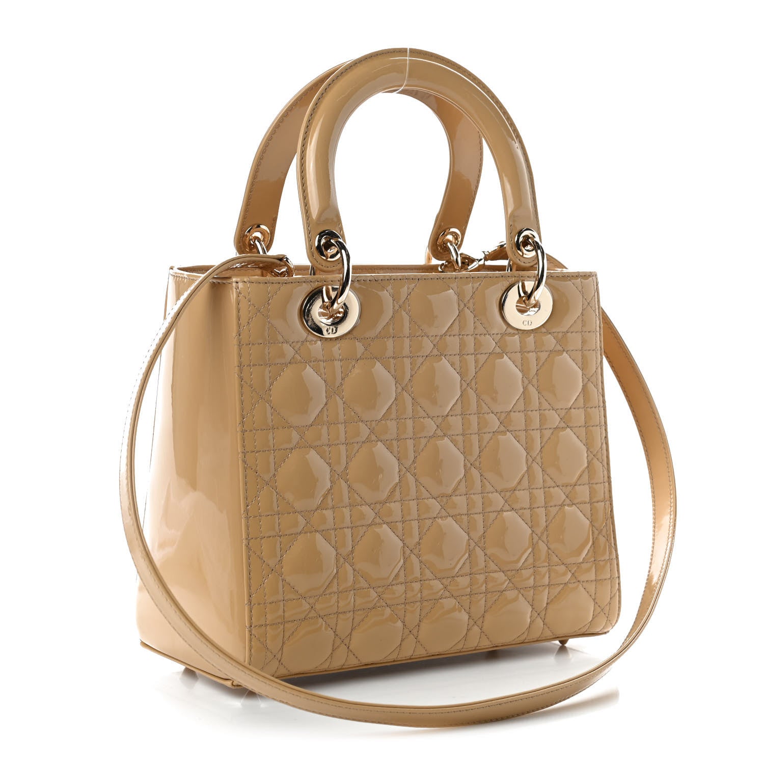 Christian Dior Patent Cannage Medium Lady Dior Dark Beige 3 of 9