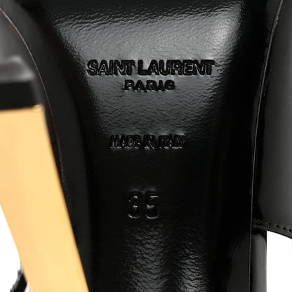 Saint Laurent Glazed Calfskin Lee Slingback Pumps 35 Black 8 of 8