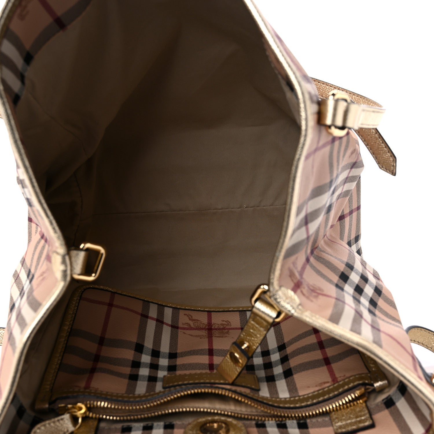 Burberry Haymarket Check Small Canterbury Tote Gold 5 of 10