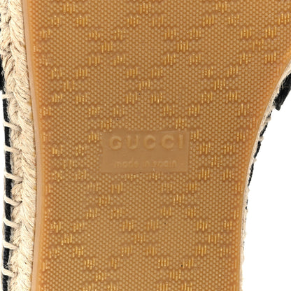 Gucci Washed Cotton Miro Soft Calfskin GG Monogram Espadrilles 37.5 Black 7 of 9
