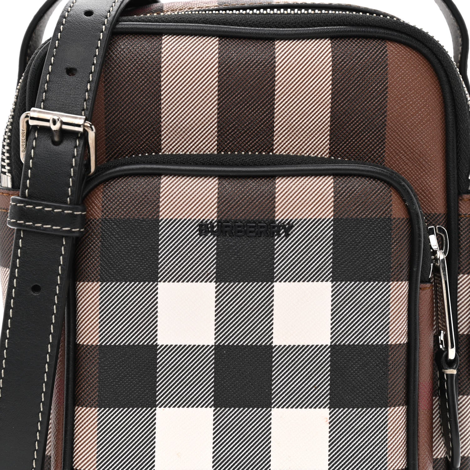 Burberry House Check Canvas Calfskin Wyatt Crossbody Dark Birch Brown 9 of 12