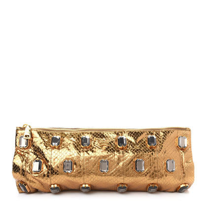 Prada Whipsnake Pietre Jeweled Evening Bag Gold 1 of 8