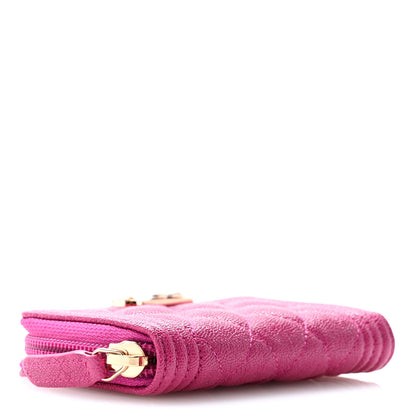 Chanel Caviar Quilted Boy Zip Around Coin Purse Wallet Fuchsia 4 of 8