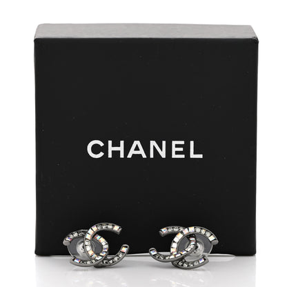 Chanel Crystal Baguette CC Earrings Ruthenium 5 of 5