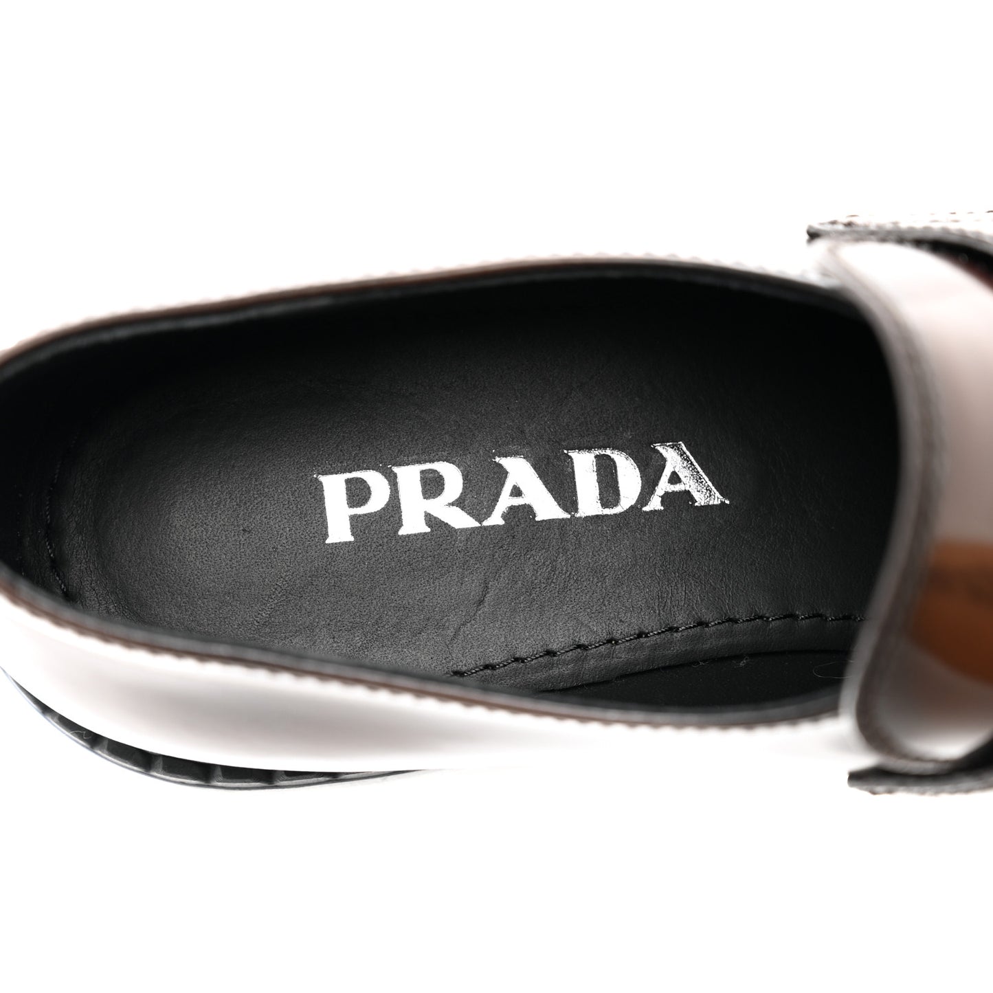 Spazzolato Fume Metal Triangle Logo 50mm Loafers 38 Bruciato Fume