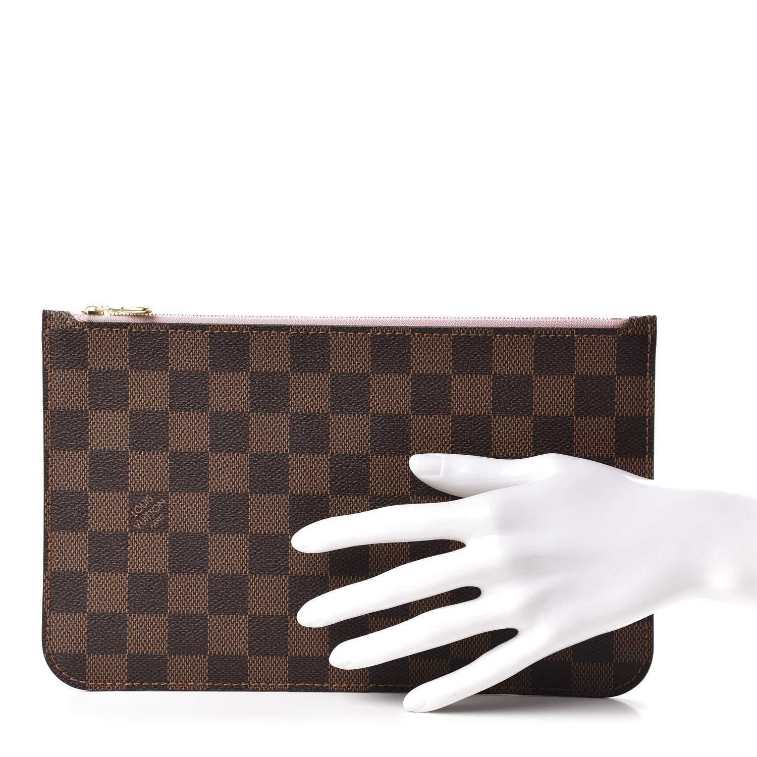 Louis Vuitton Damier Ebene Neverfull MM GM Pochette Rose Ballerine 2 of 9