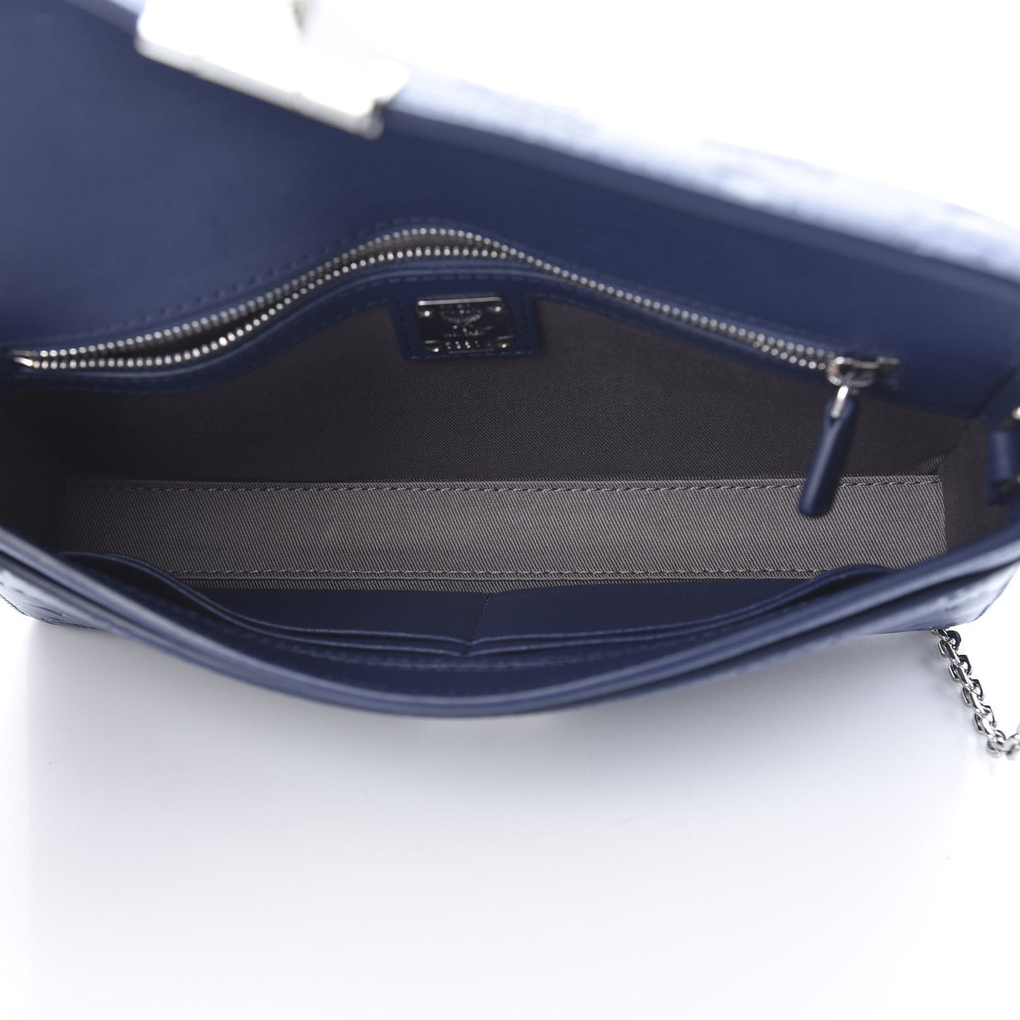 Calfskin Ottomar Monogram Medium Millie Crossbody Bag Navy Blue