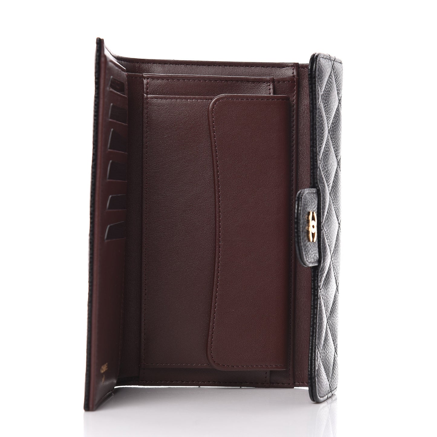 Caviar Quilted Large Flap Wallet Black
