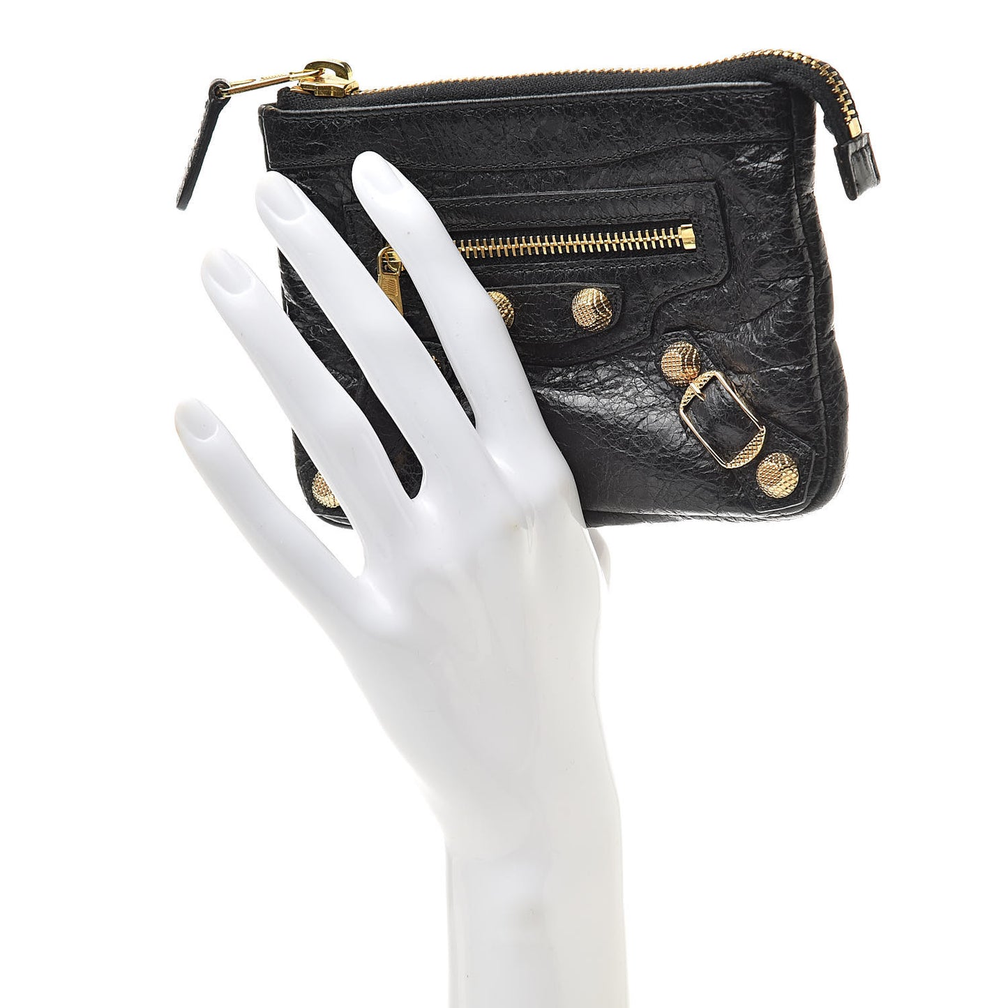 Agneau Giant 12 Gold Hardware M Porte-Monnaie Coin Purse Black