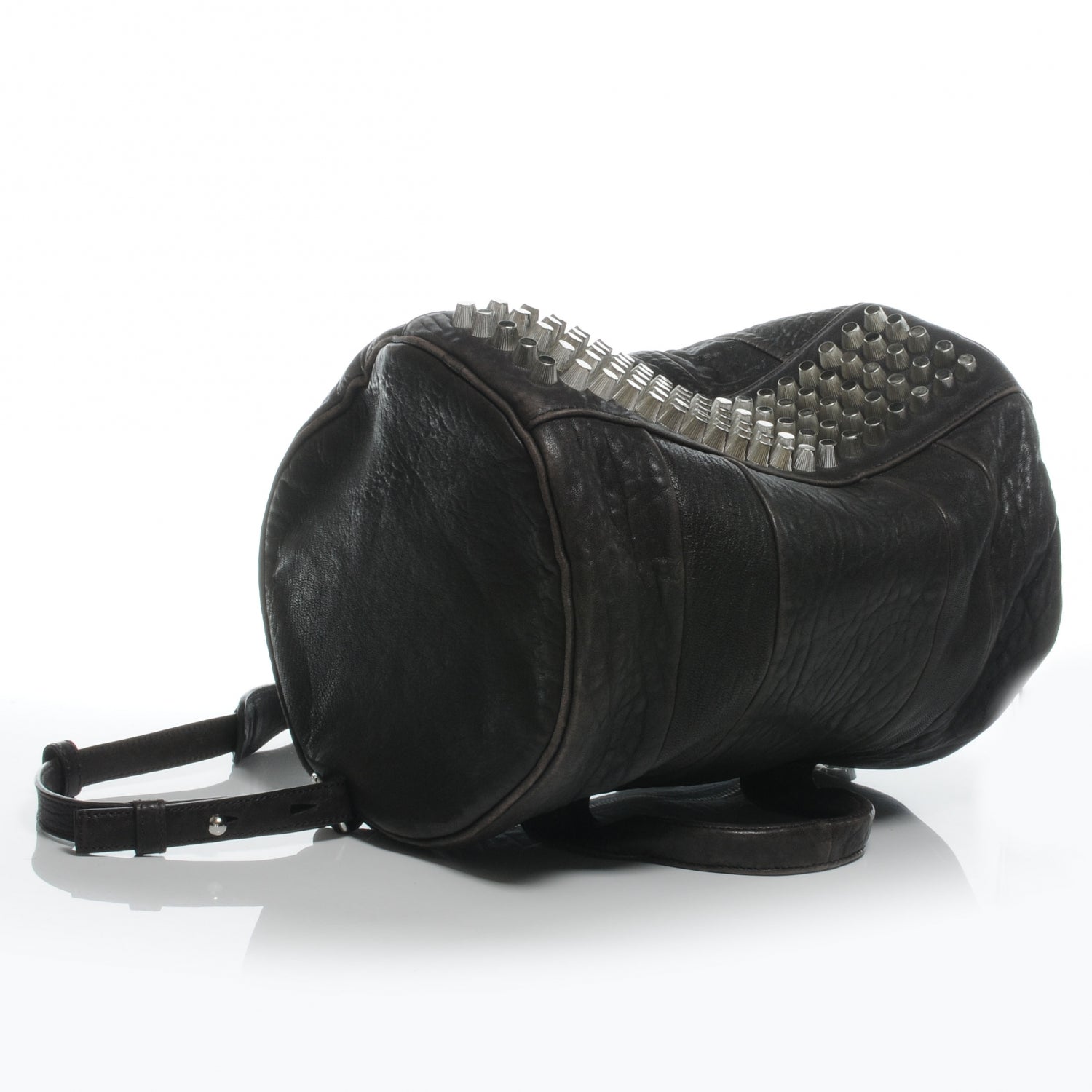 Alexander Wang Leather Rocco Duffel Charcoal w Silver Hardware 4 of 6
