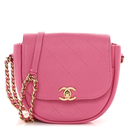 Chanel Goatskin Stitched Casual Trip Messenger Flap Pink 8 of 13