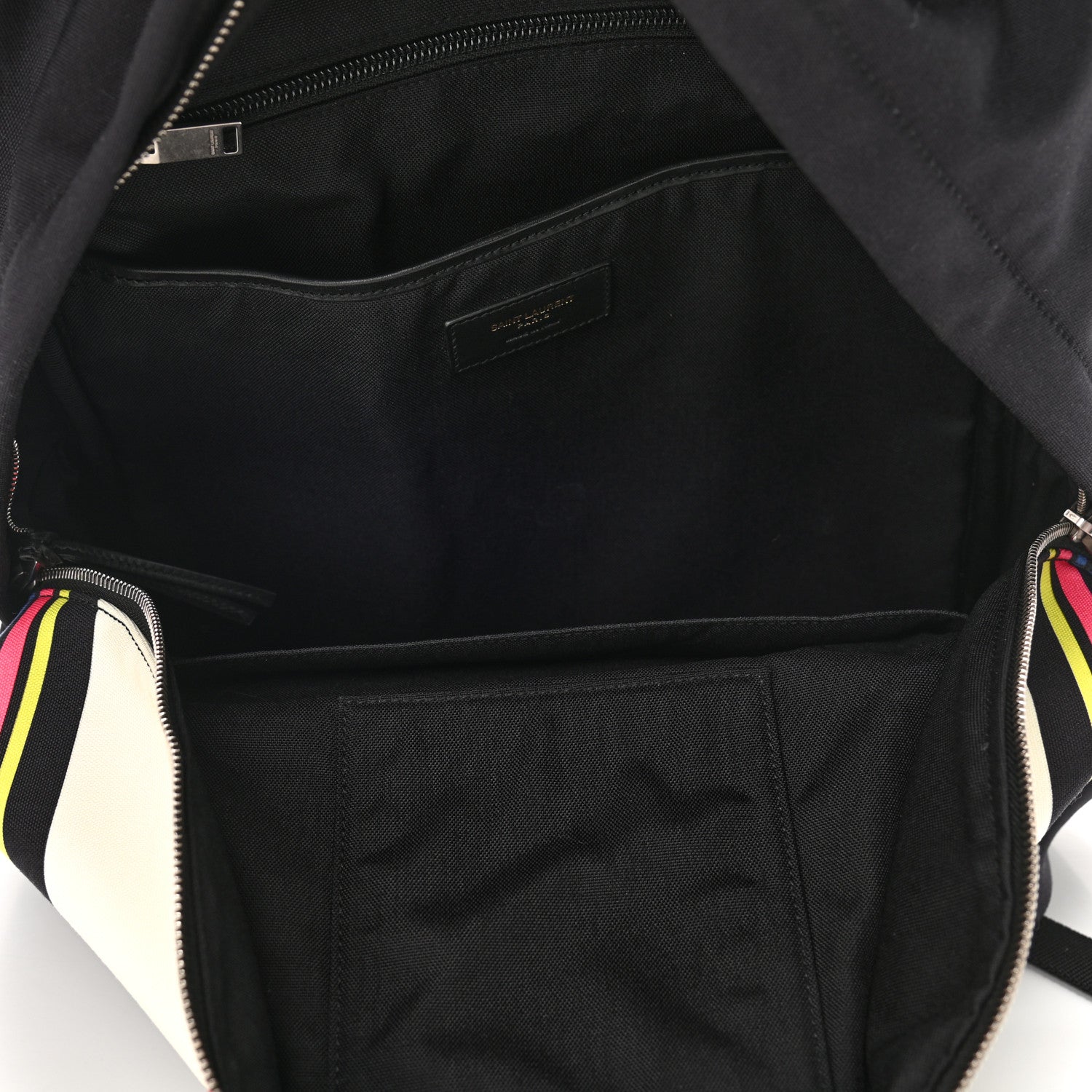 Saint Laurent Nylon Twill Dinosaur Print City Backpack Black Multicolor 5 of 10