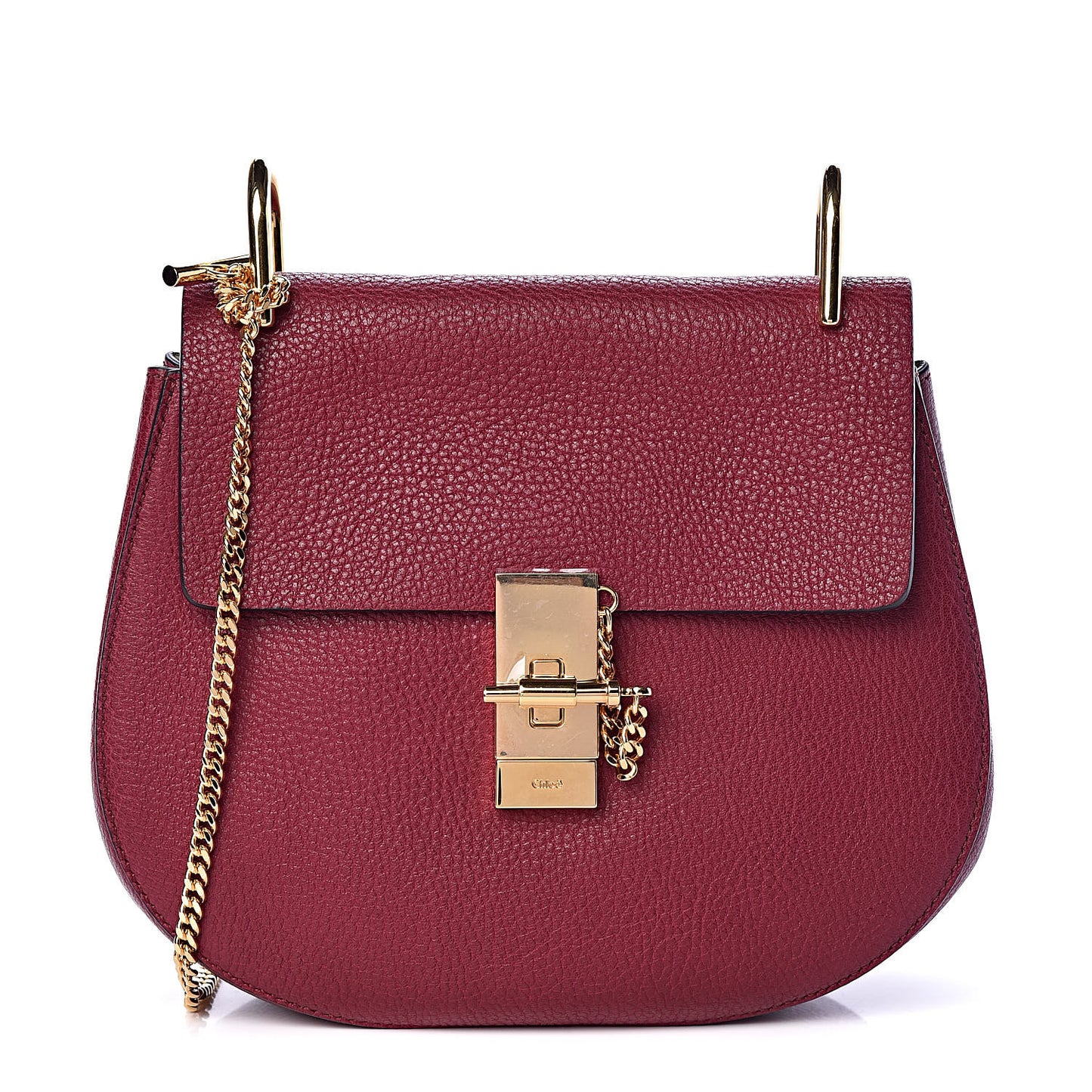 Grained Lambskin Drew Shoulder Bag Wine Purple