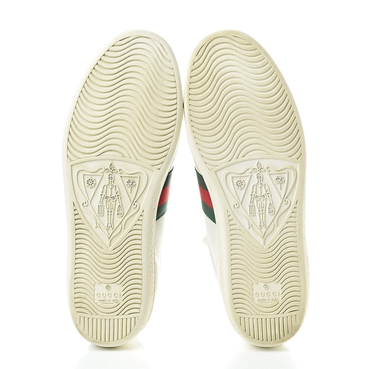 Calfskin Ayers Web Bee Embroidered Womens Ace Sneakers 38.5 White Green