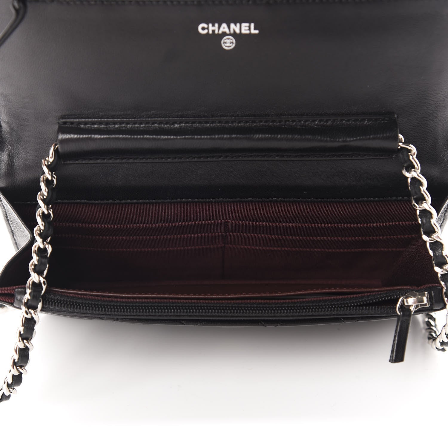 Chanel Lambskin Quilted Wallet On Chain WOC Black 5 of 11