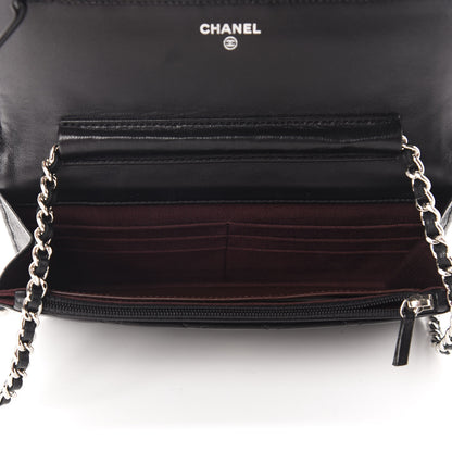 Chanel Lambskin Quilted Wallet On Chain WOC Black 5 of 11