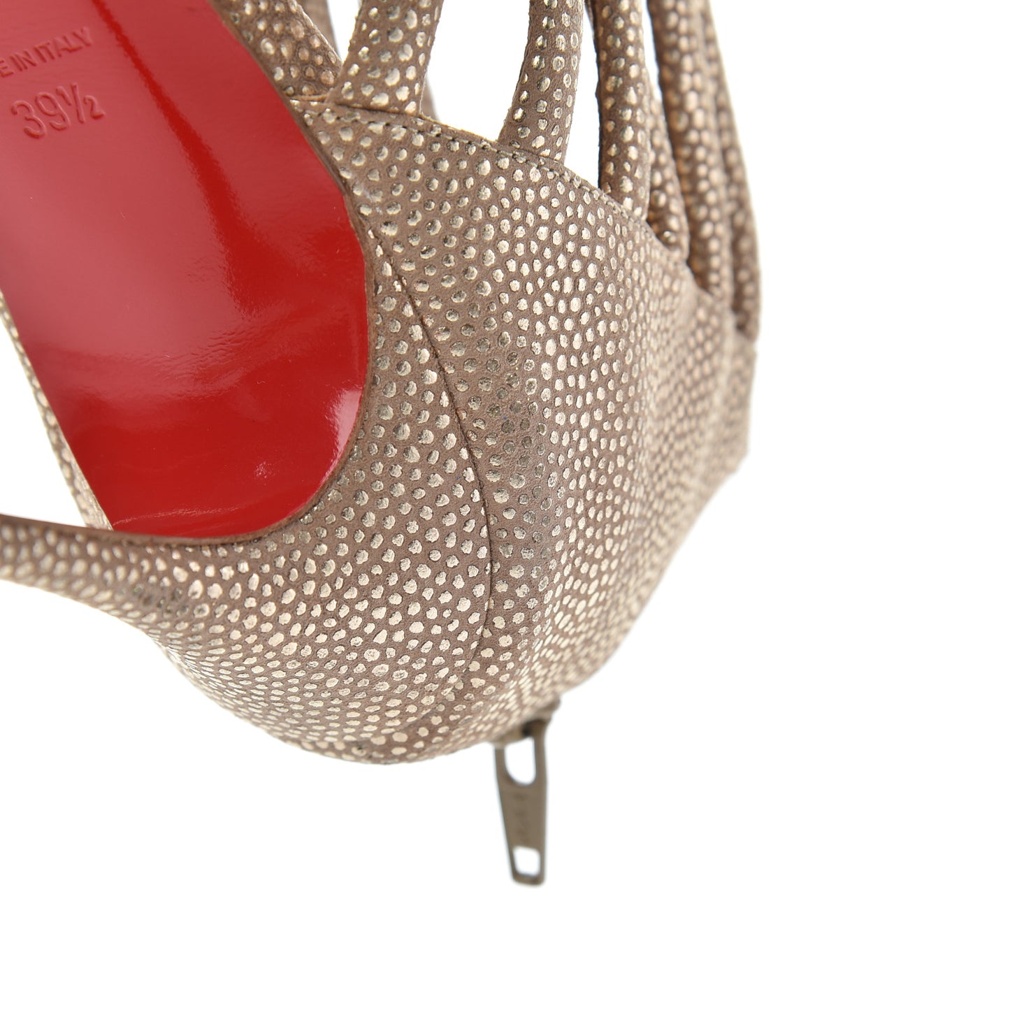 Metallic Suede Strappy Sandals 39.5 Gold