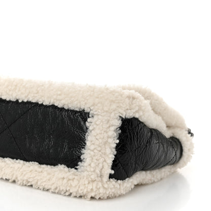 Chanel Crumpled Calfskin Shearling Sheepskin Quilted Medium Chanel 19 Flap Black 10 of 10